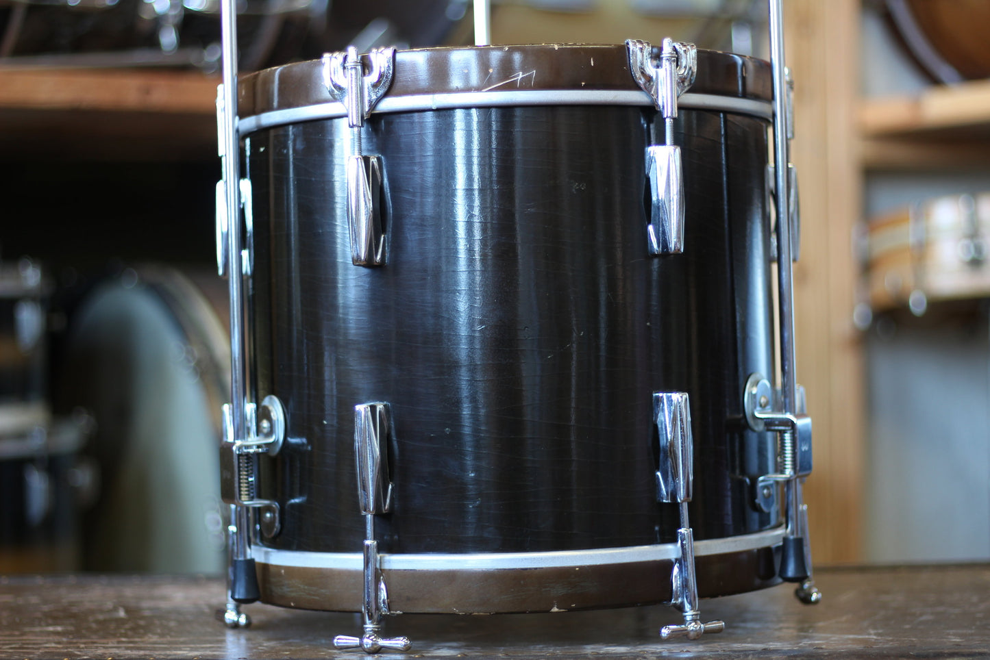 1930's Ludwig & Ludwig in Brown Lacquer 14x28 13x14 10x13