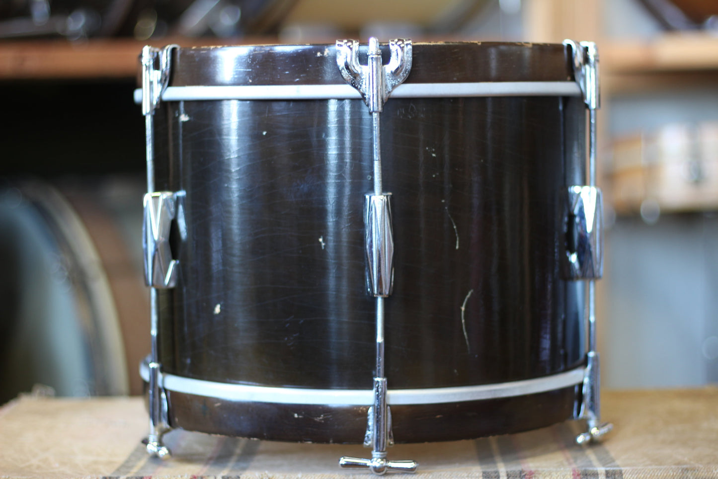 1930's Ludwig & Ludwig in Brown Lacquer 14x28 13x14 10x13