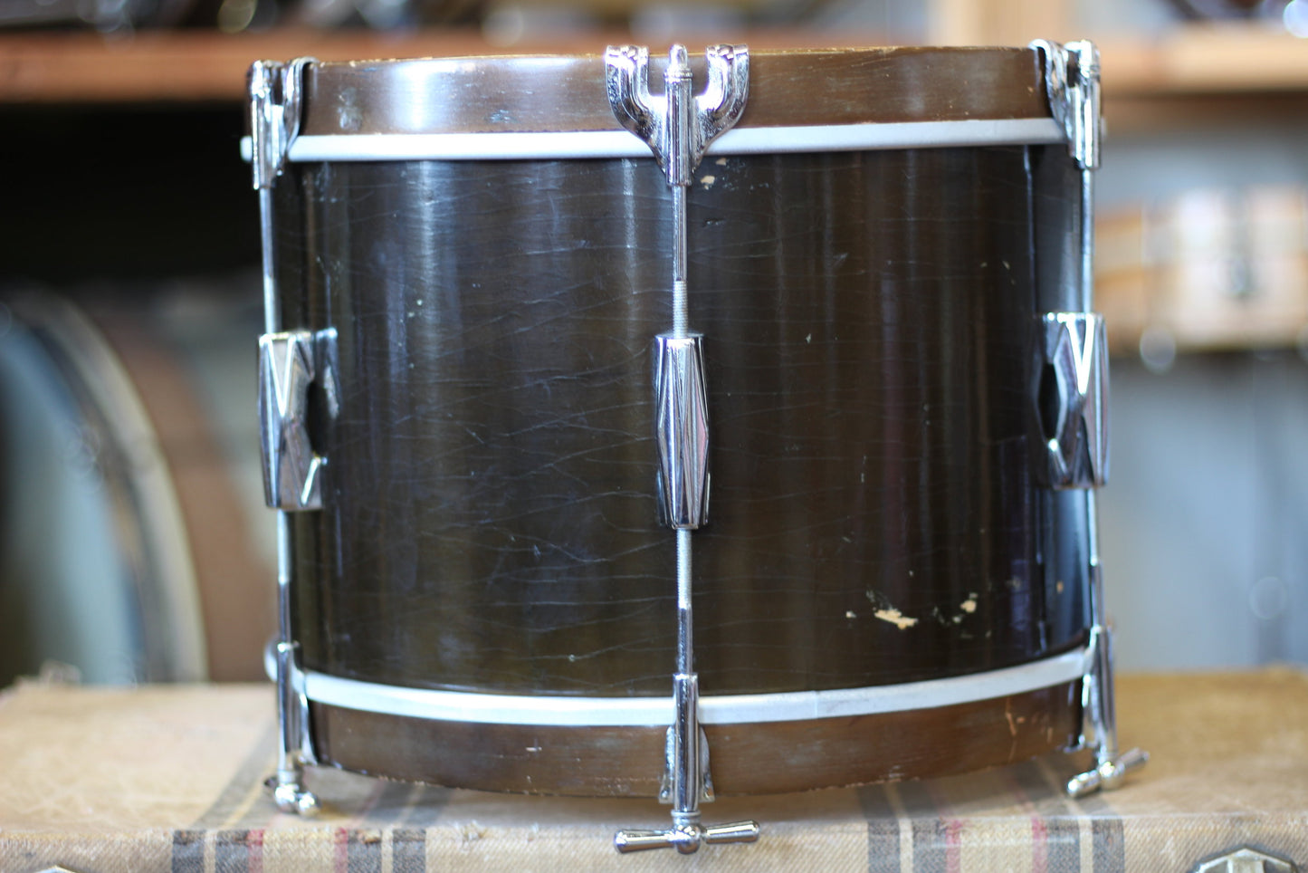 1930's Ludwig & Ludwig in Brown Lacquer 14x28 13x14 10x13