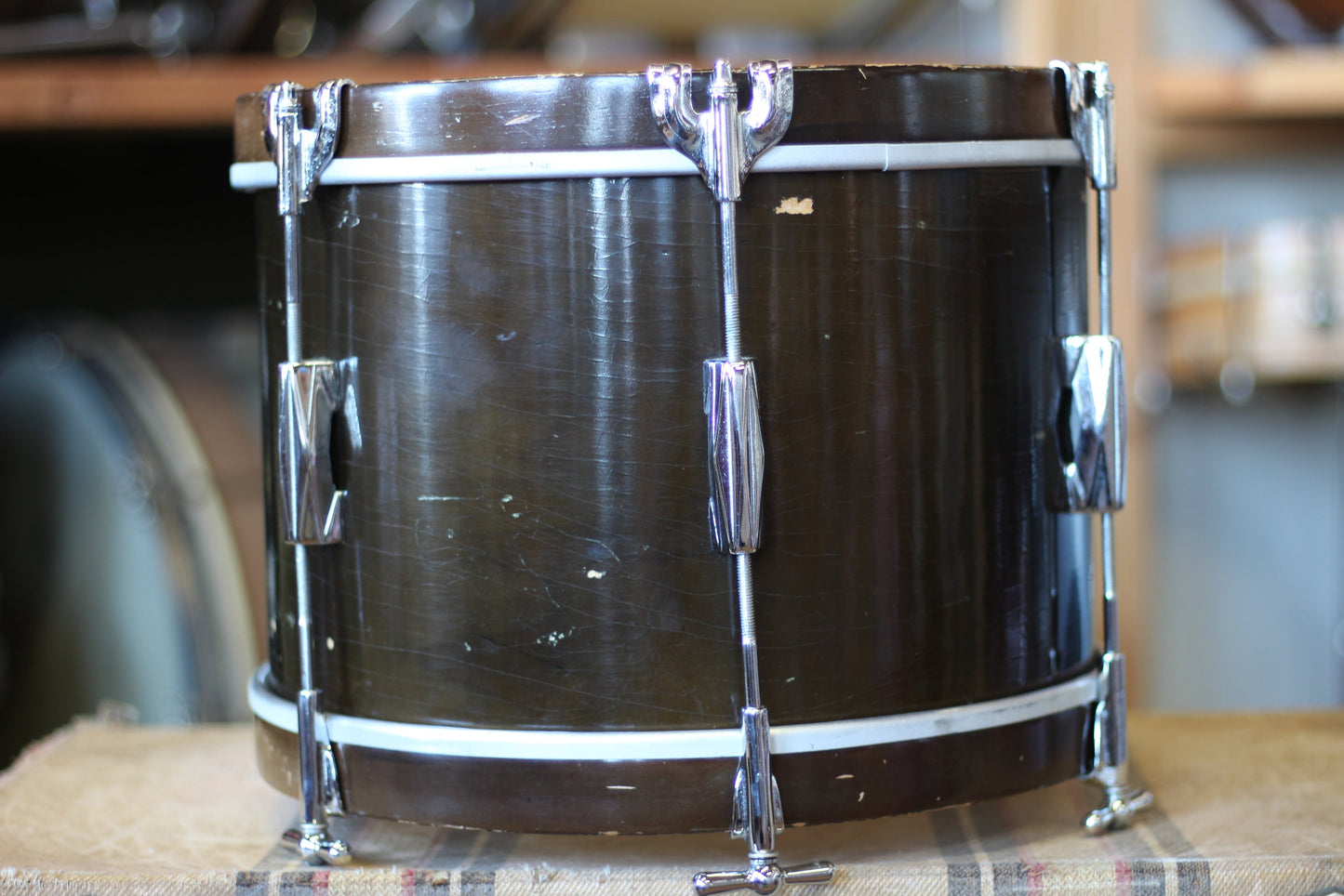 1930's Ludwig & Ludwig in Brown Lacquer 14x28 13x14 10x13