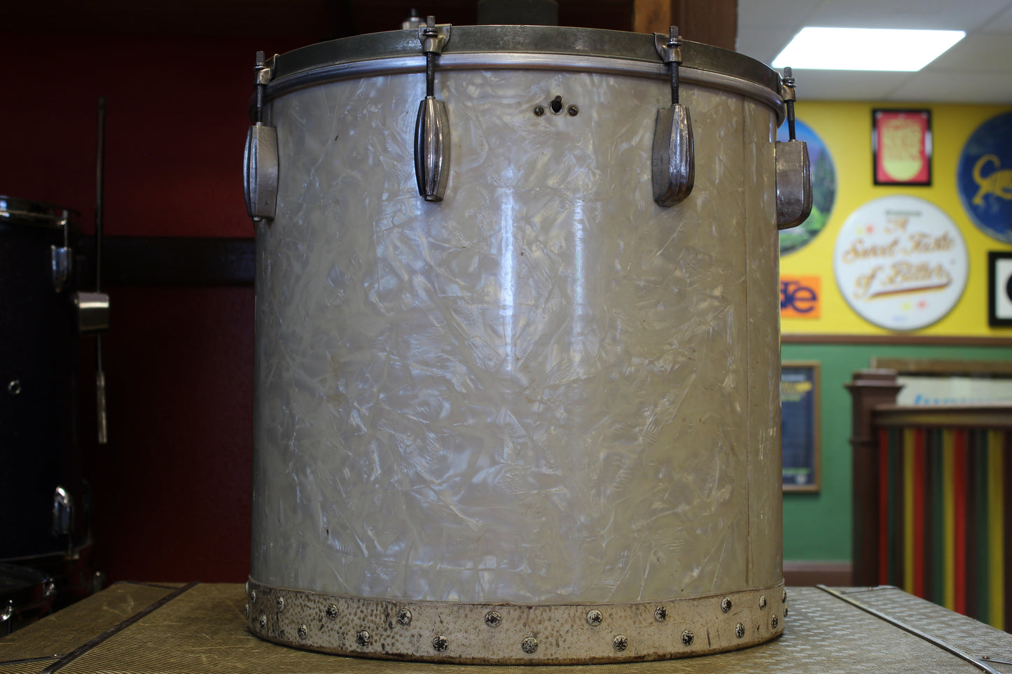 1940's Slingerland 16x16 Radioking Tom in White Marine Pearl