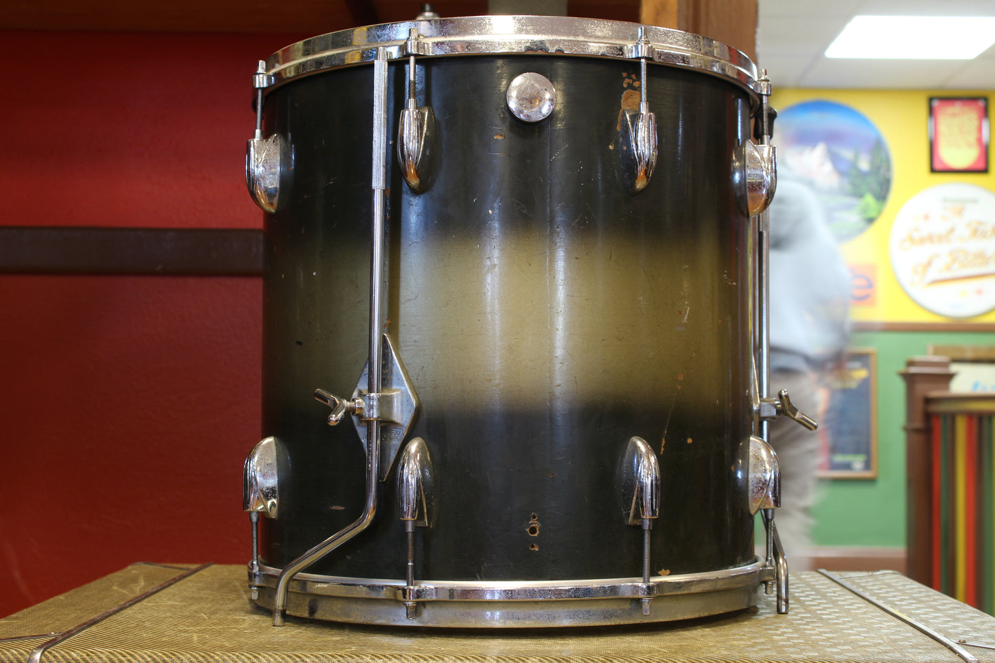 1960's Gretsch 16x16 Floor Tom in Green and Gold Duco