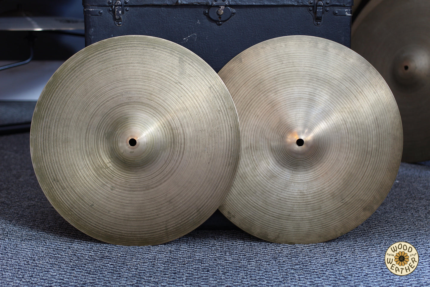 1970s A. Zildjian 14" "Hollow Ink Stamp" Hi-Hat Cymbals 840/960g