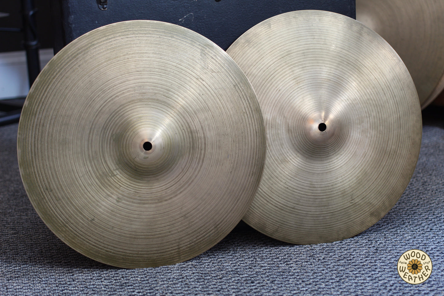 1970s A. Zildjian 14" "Hollow Ink Stamp" Hi-Hat Cymbals 840/960g