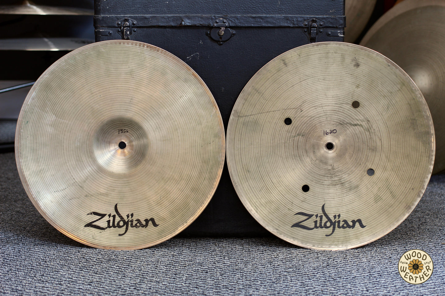1980s A. Zildjian 15" Quick Beat "CO. Stamp" Hi-Hat Cymbals 1355/1620g
