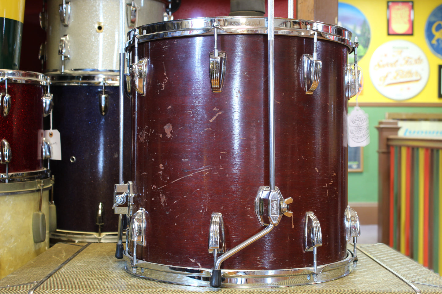 1970's Ludwig 16x16 Floor Tom in Thermo-Mahogany