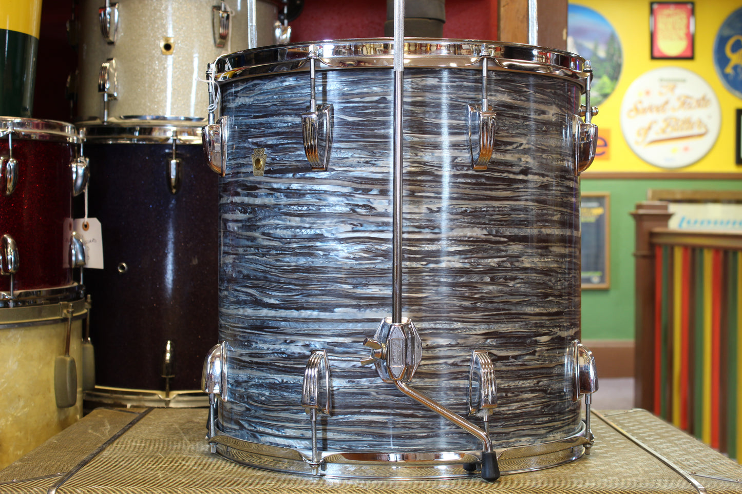 1960's Ludwig 16x16 Floor Tom in Blue Oyster