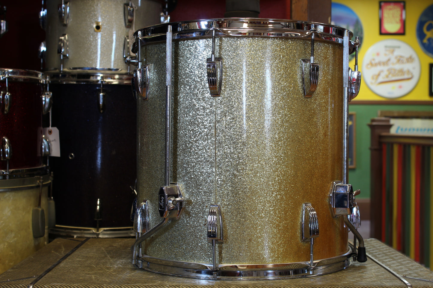 1960's Ludwig 16x16 Floor Tom in Silver Sparkle S#450775