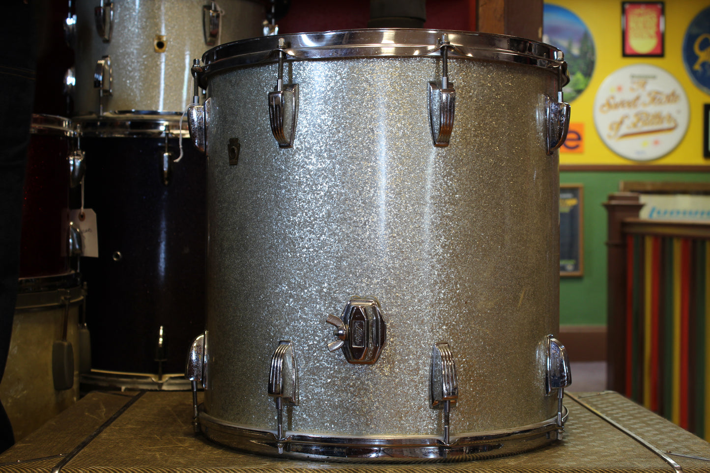 1960's Ludwig 16x16 Floor Tom in Silver Sparkle S#637786