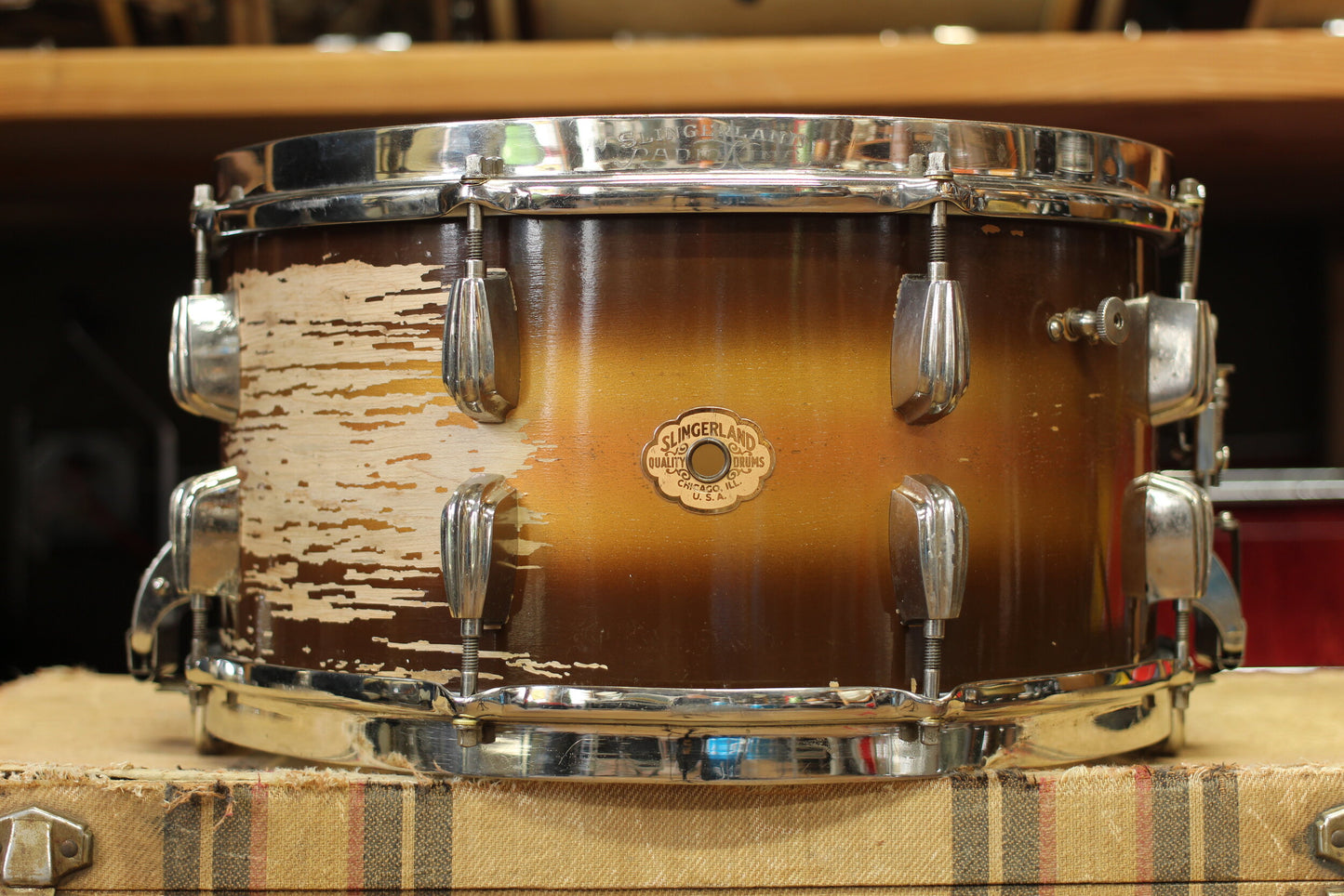 1940's Slingerland Radioking 7"x14" 'Hollywood Ace' in Tri-Color Duco