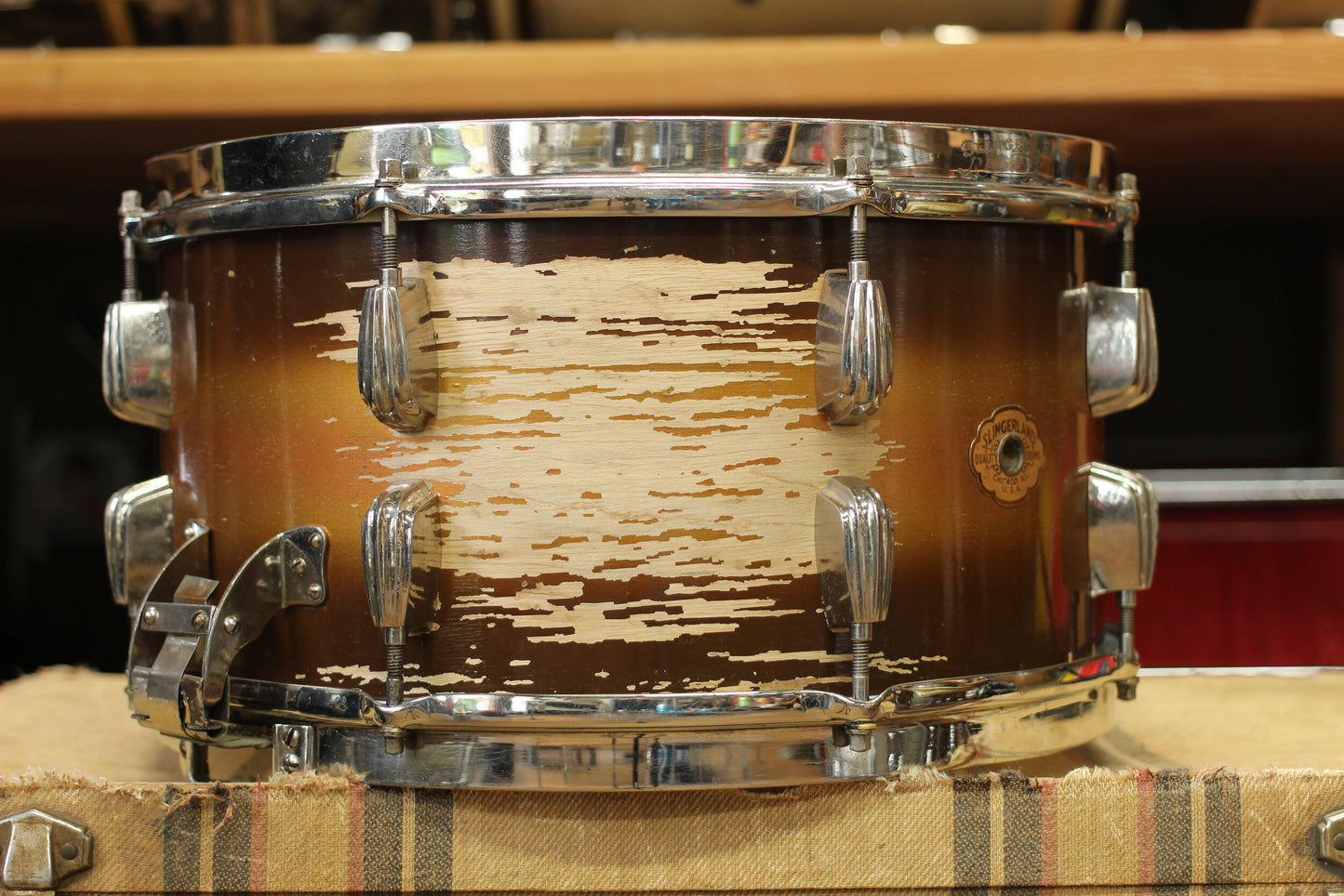 1940's Slingerland Radioking 7"x14" 'Hollywood Ace' in Tri-Color Duco