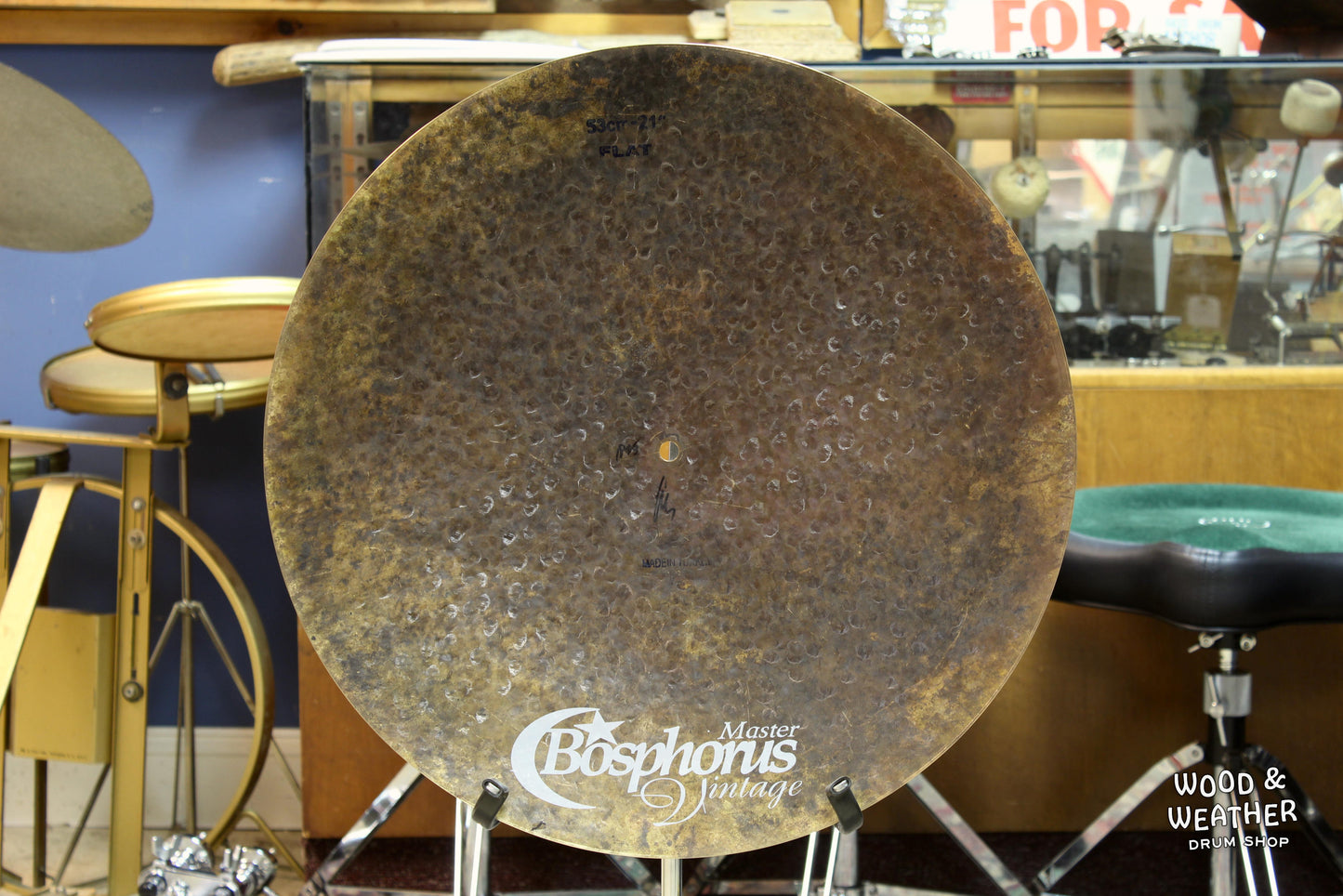 Bosphorus 21" Master Vintage Flat Ride Cymbal 1815g