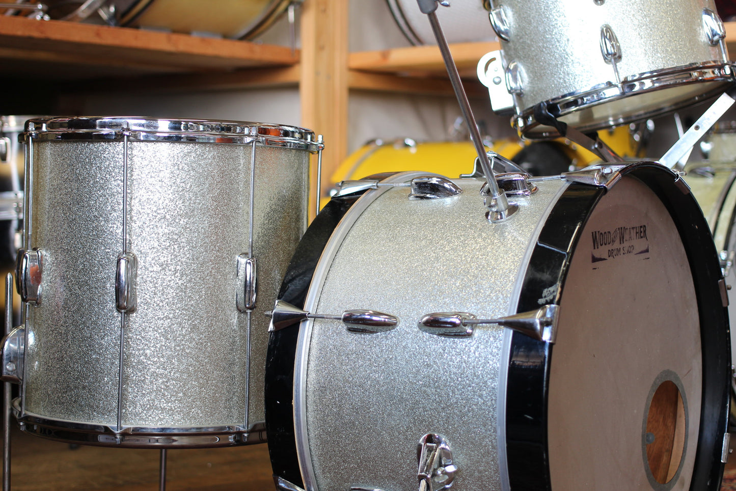 1960's Slingerland Jobbing outfit in Sparkling Silver Pearl 12x20 14x14 8x12