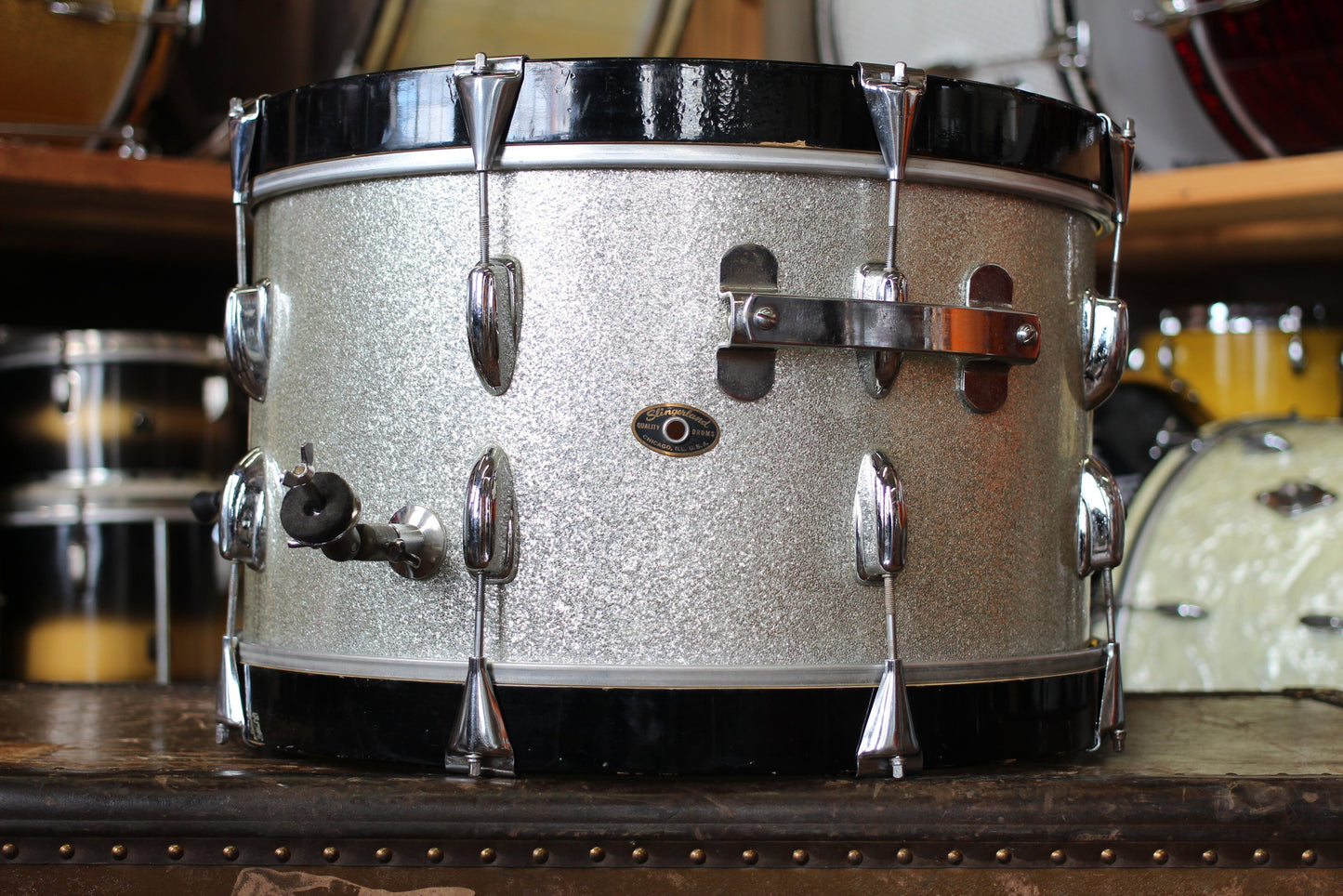 1960's Slingerland Jobbing outfit in Sparkling Silver Pearl 12x20 14x14 8x12