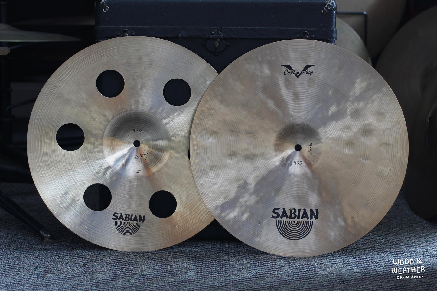 Used Sabian 16" HH O-Zone & V Custom Shop Hi-Hat Cymbals 830/955g