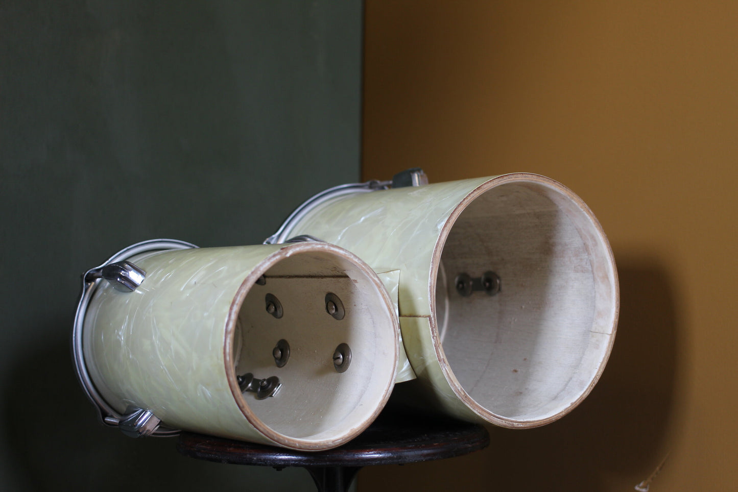 1950's Slingerland 'Deep Hand Bongos' in White Marine Peal 10x6 & 10x8