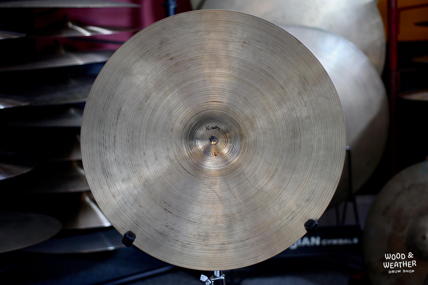 1960s A. Zildjian 16" "RIDE" Ink Stamp Crash/Ride Cymbal 1060g