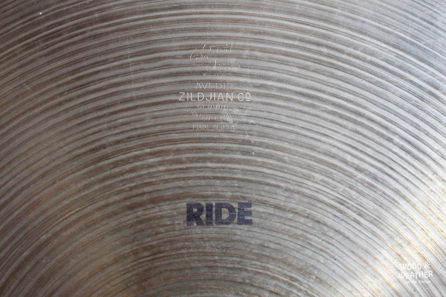 1960s A. Zildjian 16" "RIDE" Ink Stamp Crash/Ride Cymbal 1060g