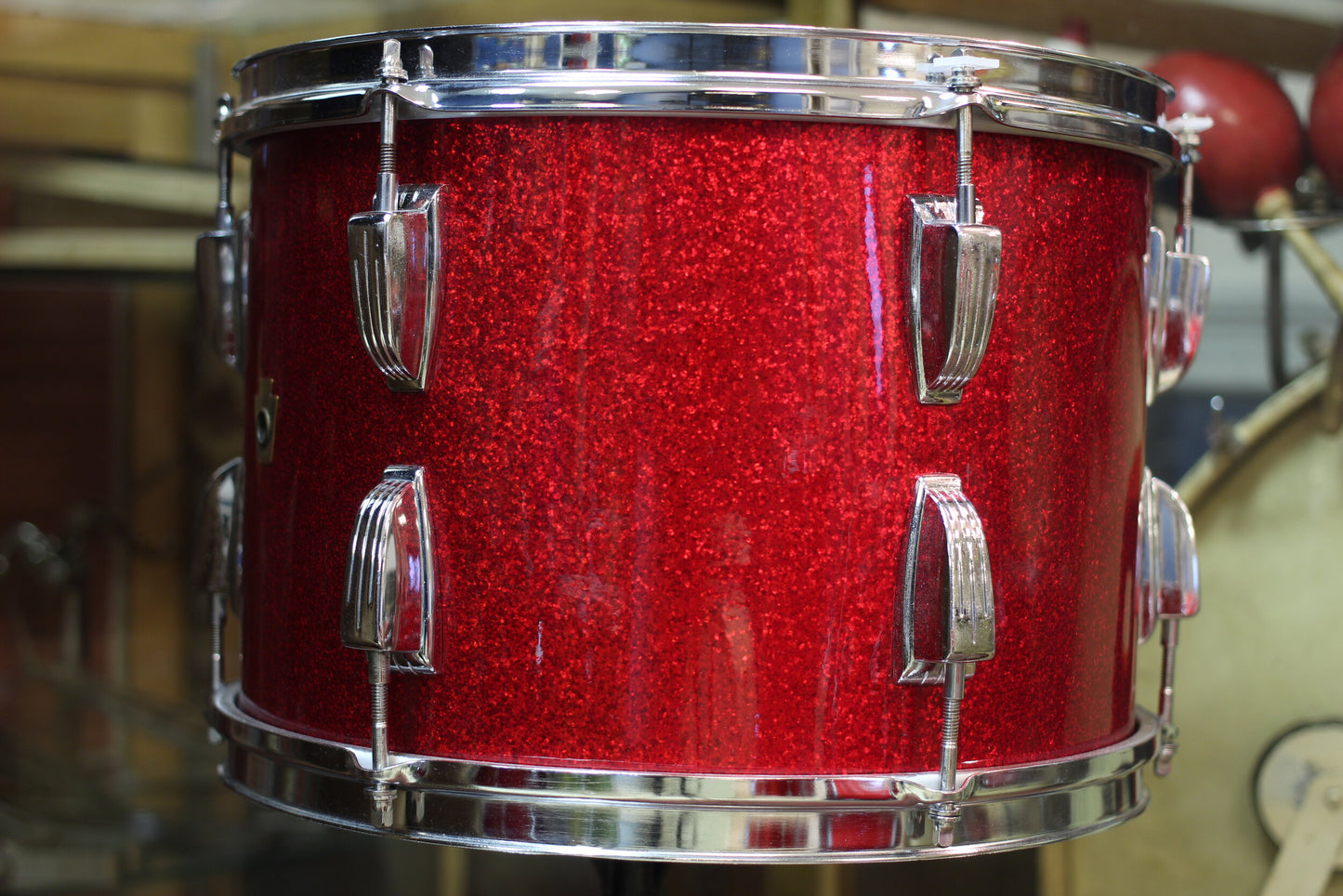 1960's Ludwig 14x26 16x16 9x13 in Red Sparkle