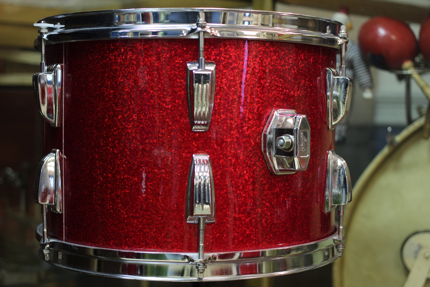 1960's Ludwig 14x26 16x16 9x13 in Red Sparkle