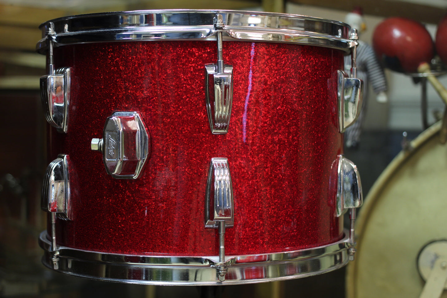 1960's Ludwig 14x26 16x16 9x13 in Red Sparkle