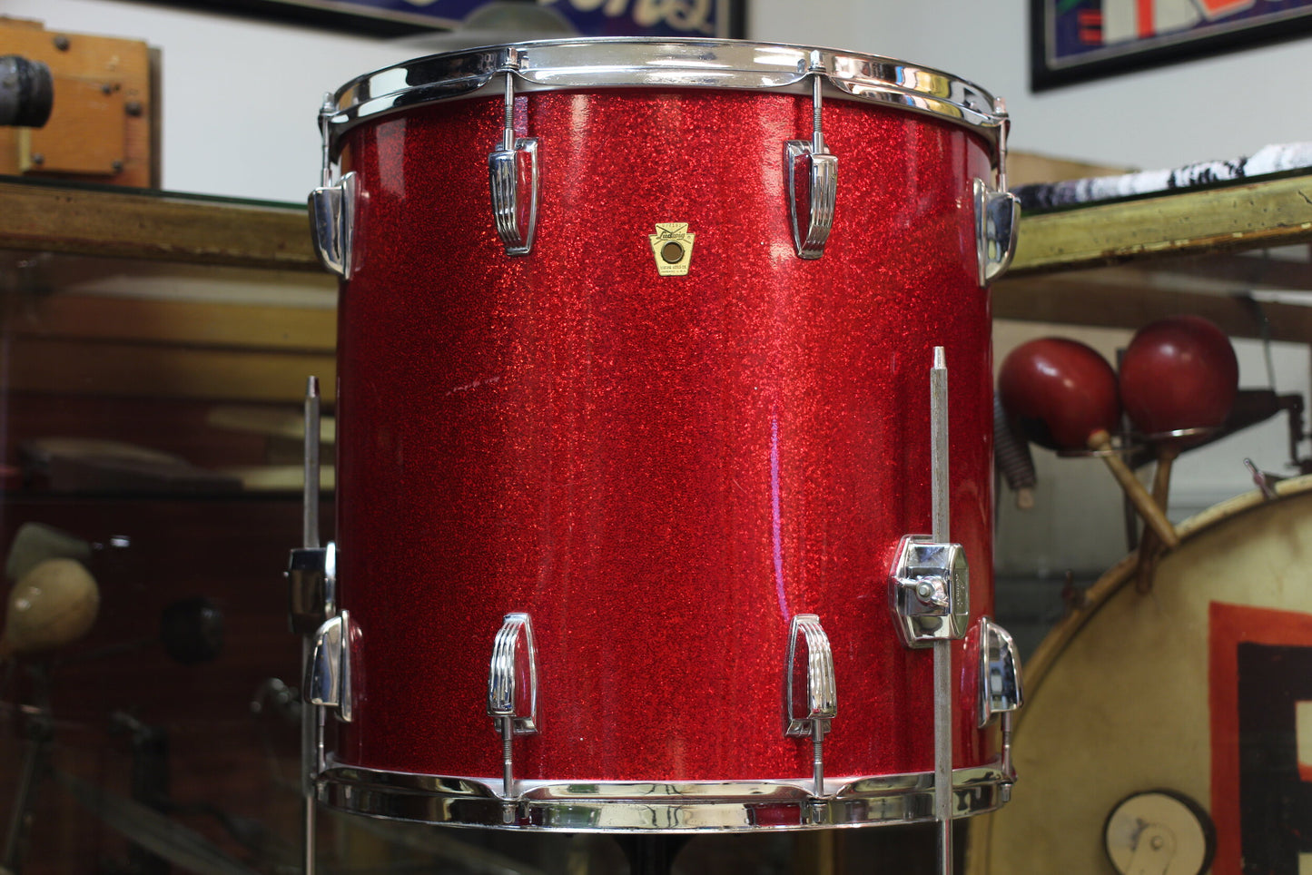 1960's Ludwig 14x26 16x16 9x13 in Red Sparkle