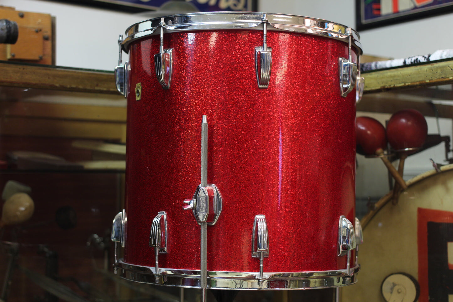 1960's Ludwig 14x26 16x16 9x13 in Red Sparkle