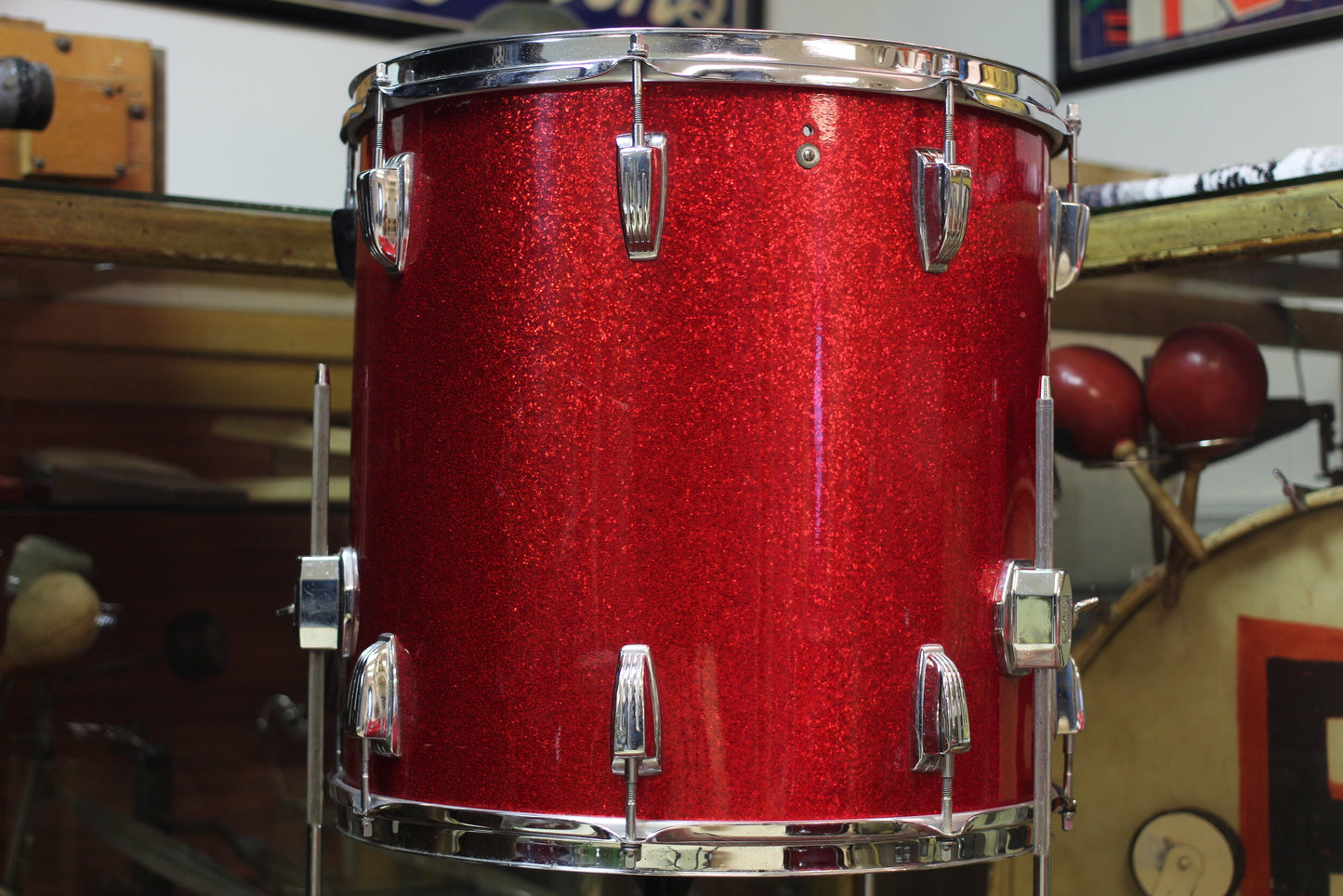1960's Ludwig 14x26 16x16 9x13 in Red Sparkle