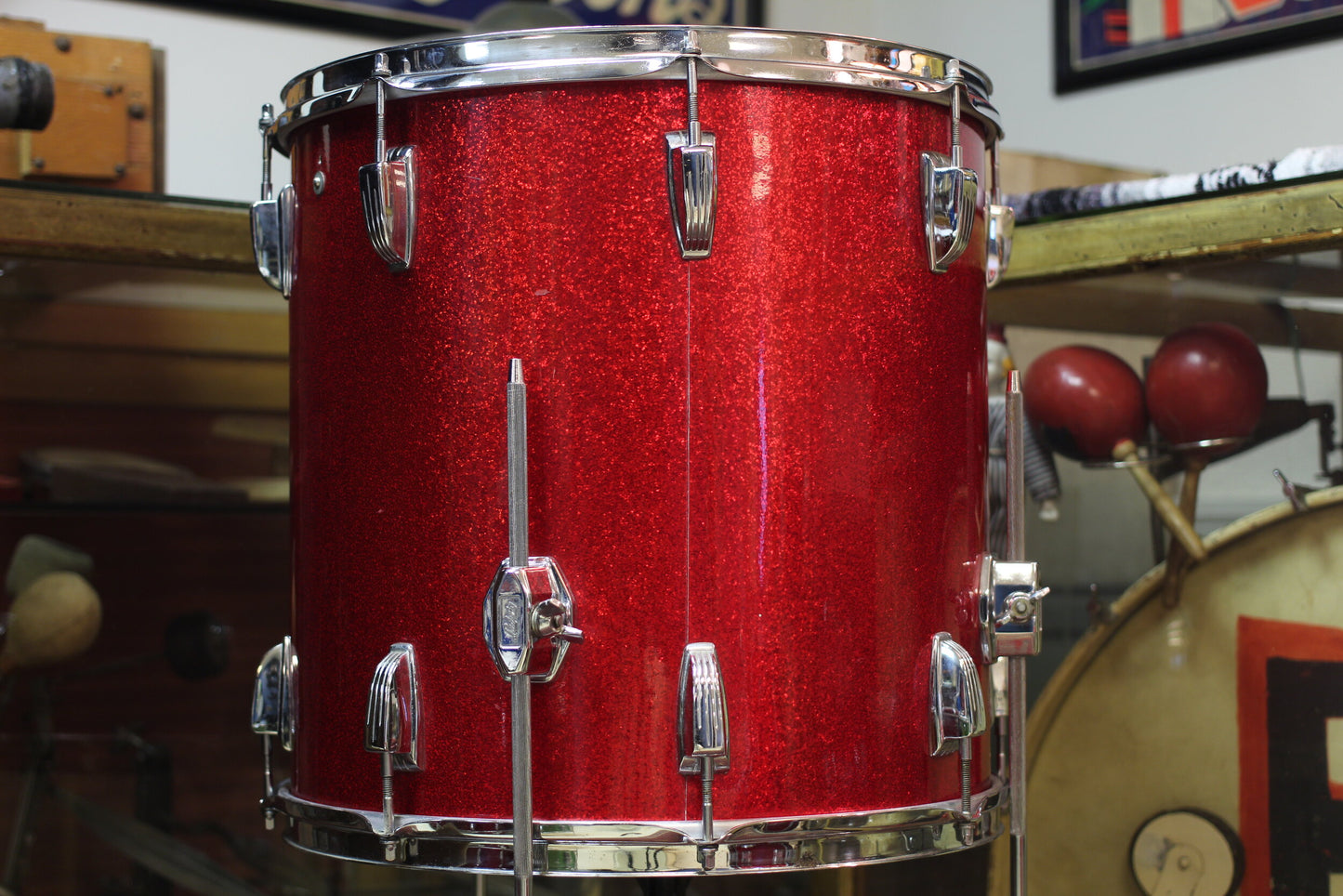 1960's Ludwig 14x26 16x16 9x13 in Red Sparkle