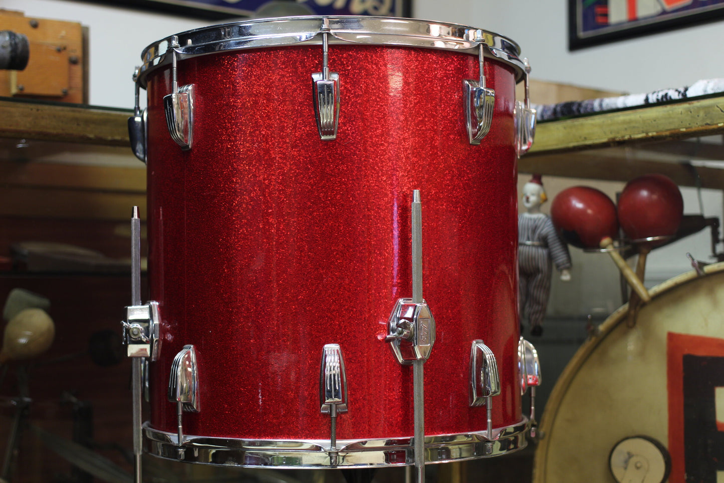 1960's Ludwig 14x26 16x16 9x13 in Red Sparkle