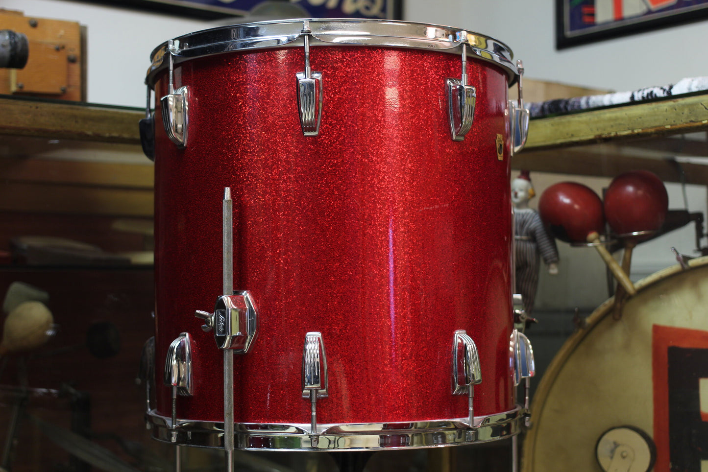 1960's Ludwig 14x26 16x16 9x13 in Red Sparkle