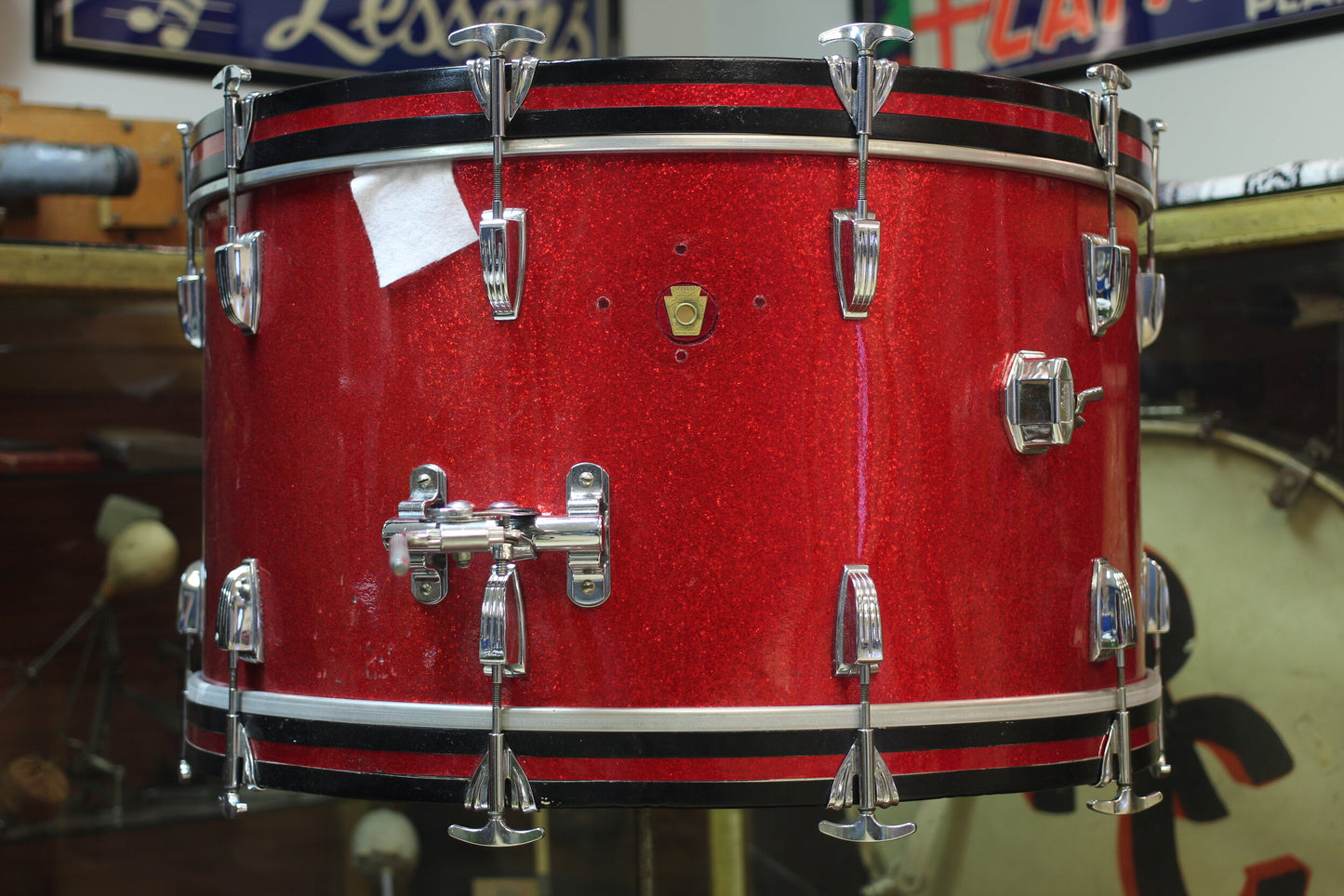 1960's Ludwig 14x26 16x16 9x13 in Red Sparkle