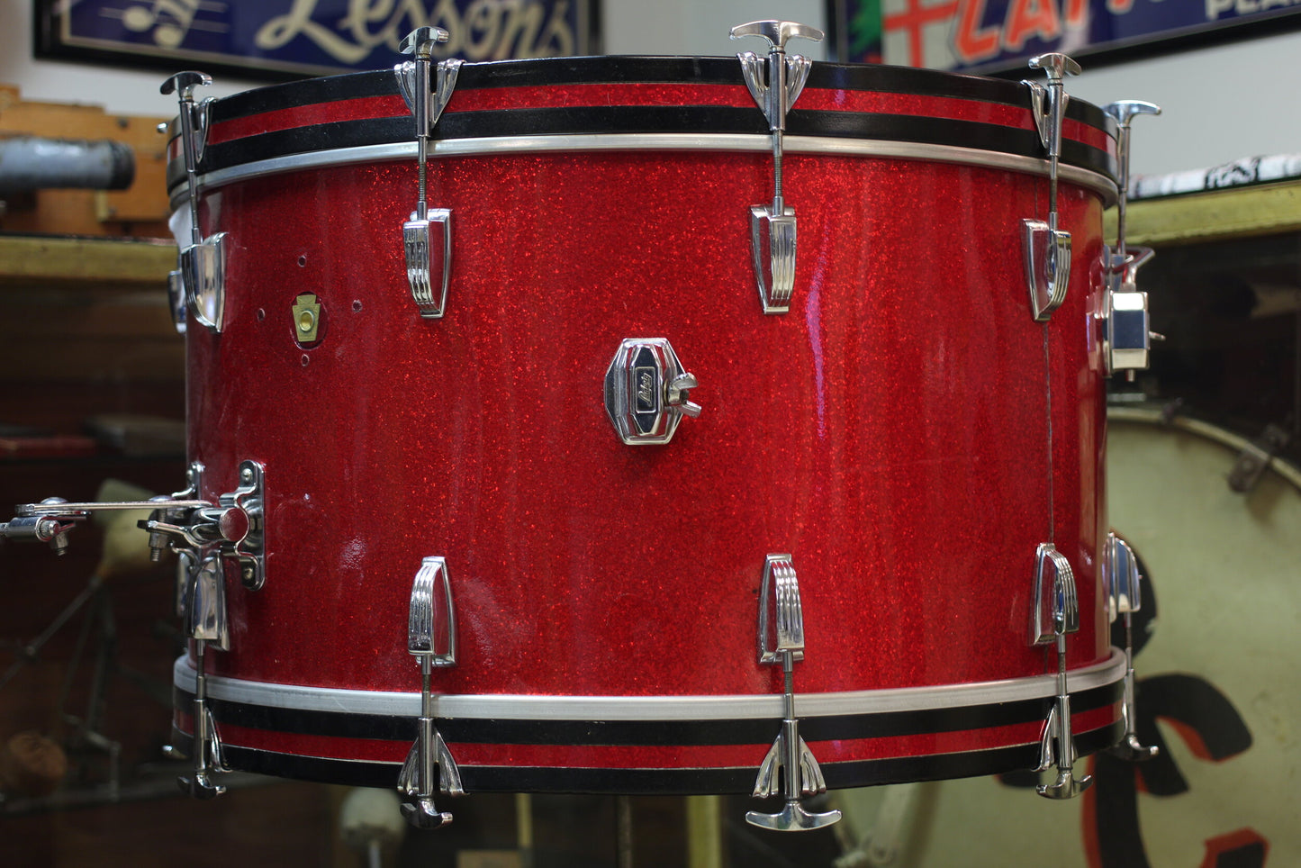 1960's Ludwig 14x26 16x16 9x13 in Red Sparkle