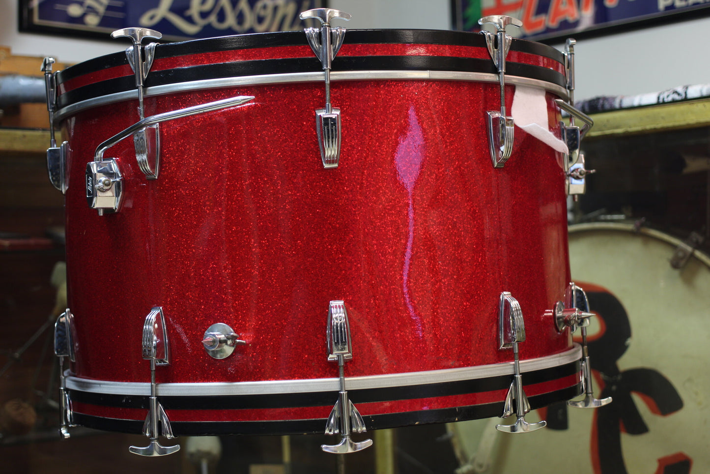 1960's Ludwig 14x26 16x16 9x13 in Red Sparkle