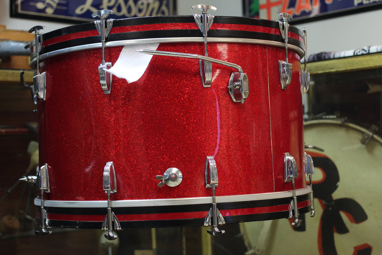 1960's Ludwig 14x26 16x16 9x13 in Red Sparkle