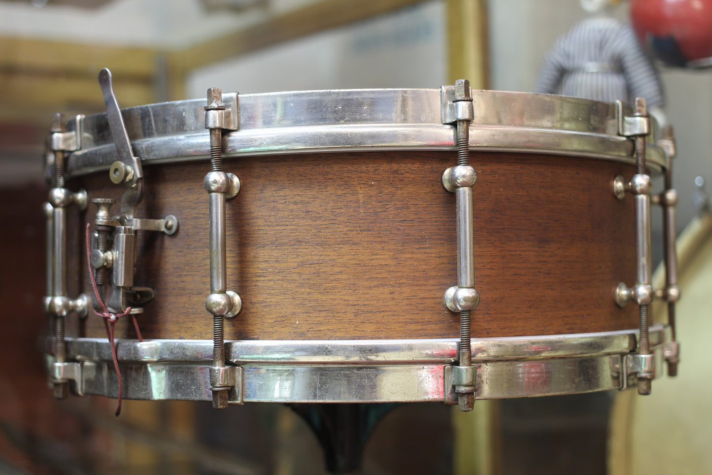 1930's Slingerland Tone Flange 5"x14" in Natural Mahogany