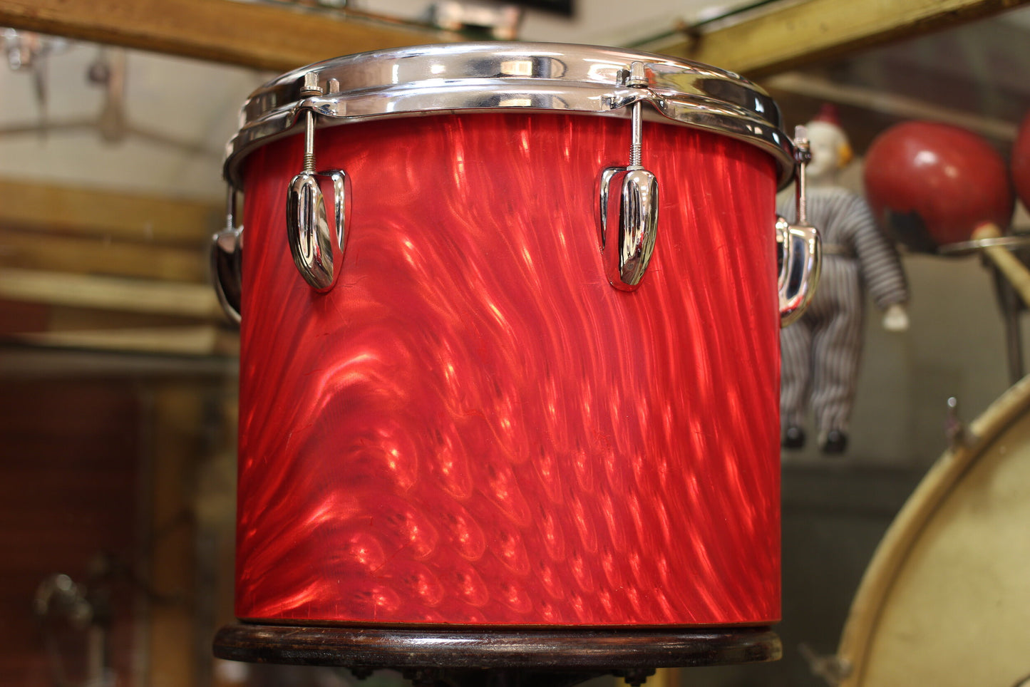 1966 Slingerland 'Modern Combo' in Red Satin Flame 14x18 14x16 9x13 9x10