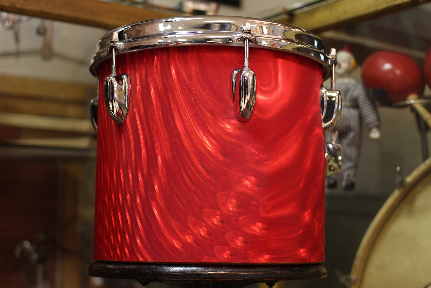 1966 Slingerland 'Modern Combo' in Red Satin Flame 14x18 14x16 9x13 9x10