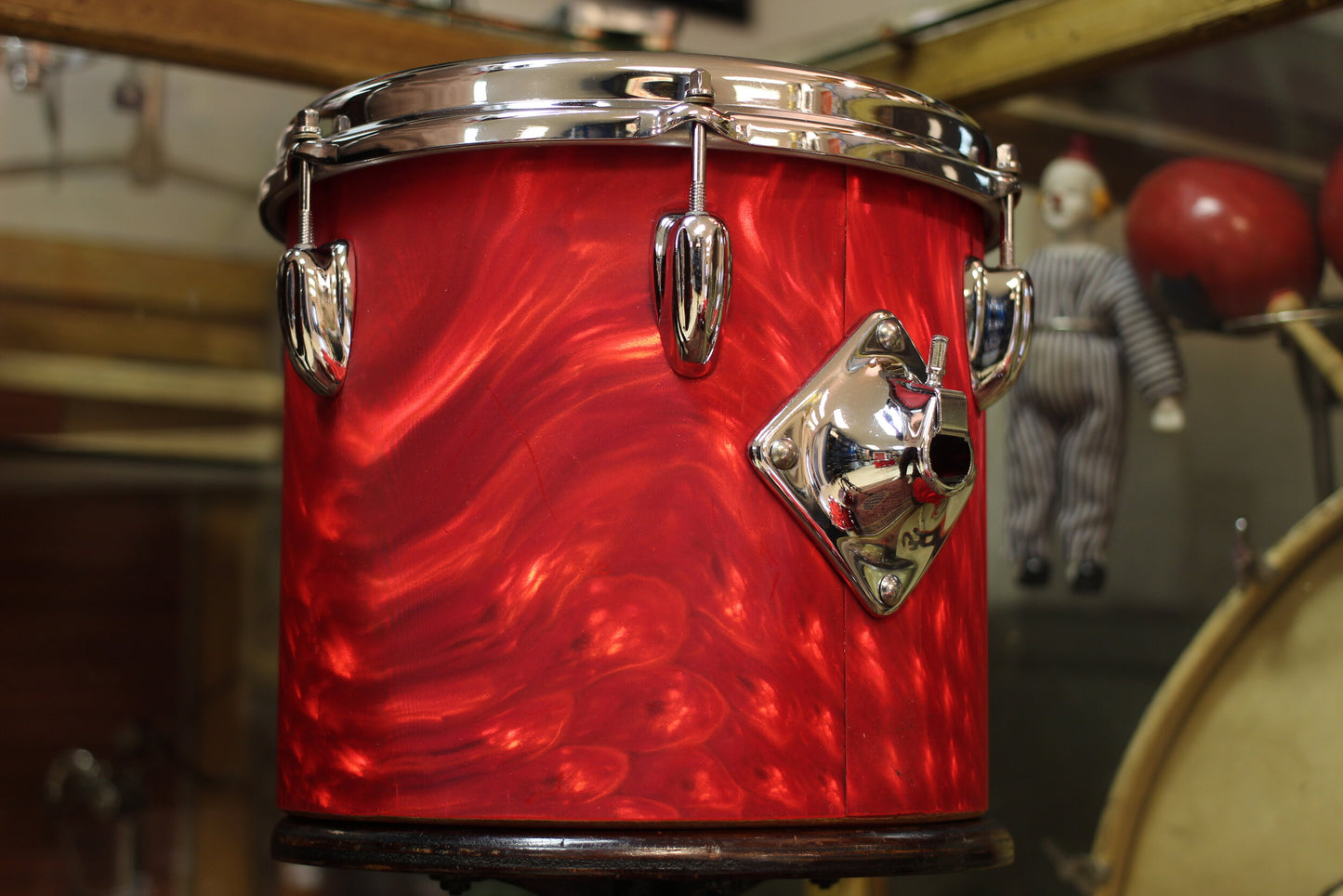 1966 Slingerland 'Modern Combo' in Red Satin Flame 14x18 14x16 9x13 9x10