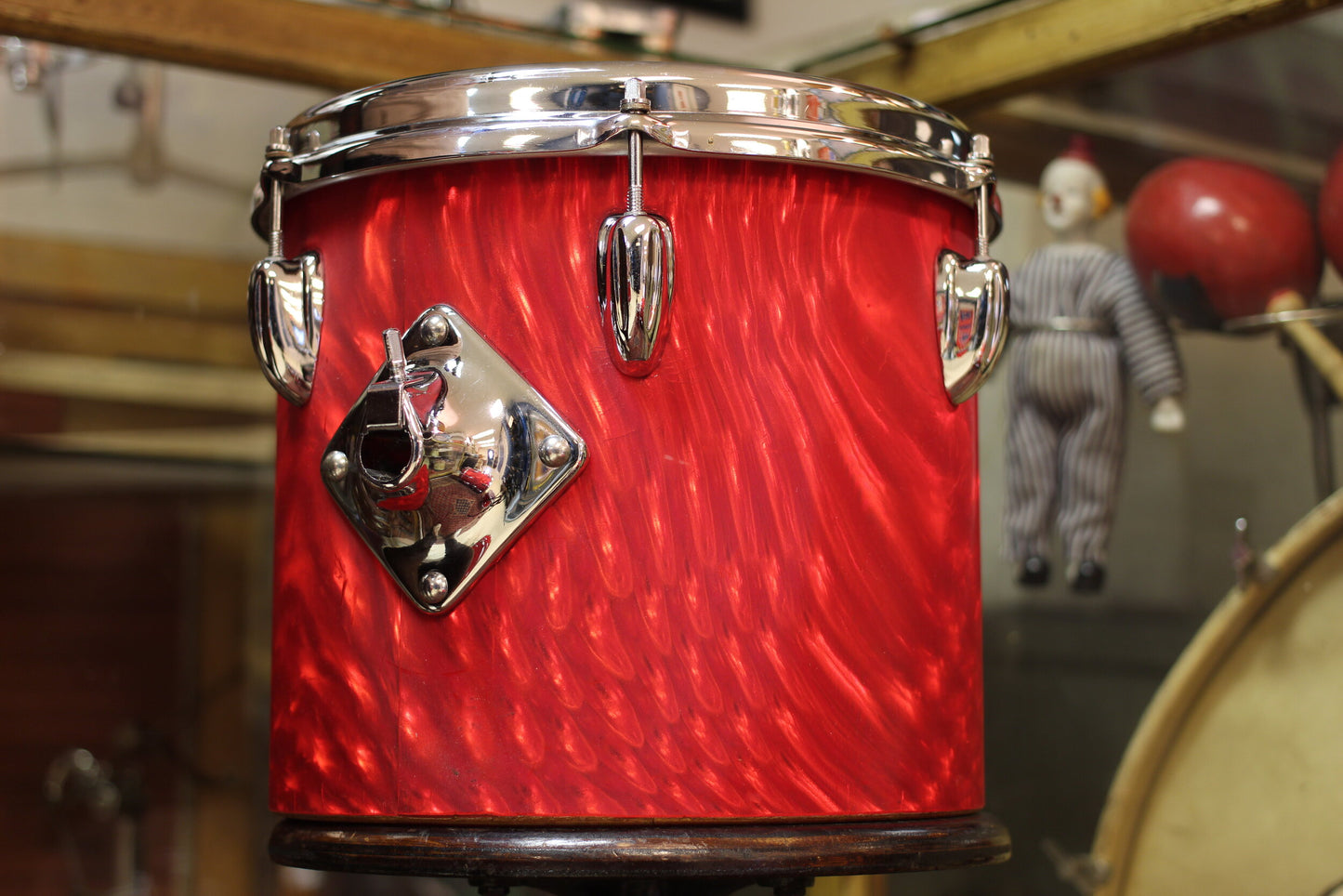 1966 Slingerland 'Modern Combo' in Red Satin Flame 14x18 14x16 9x13 9x10