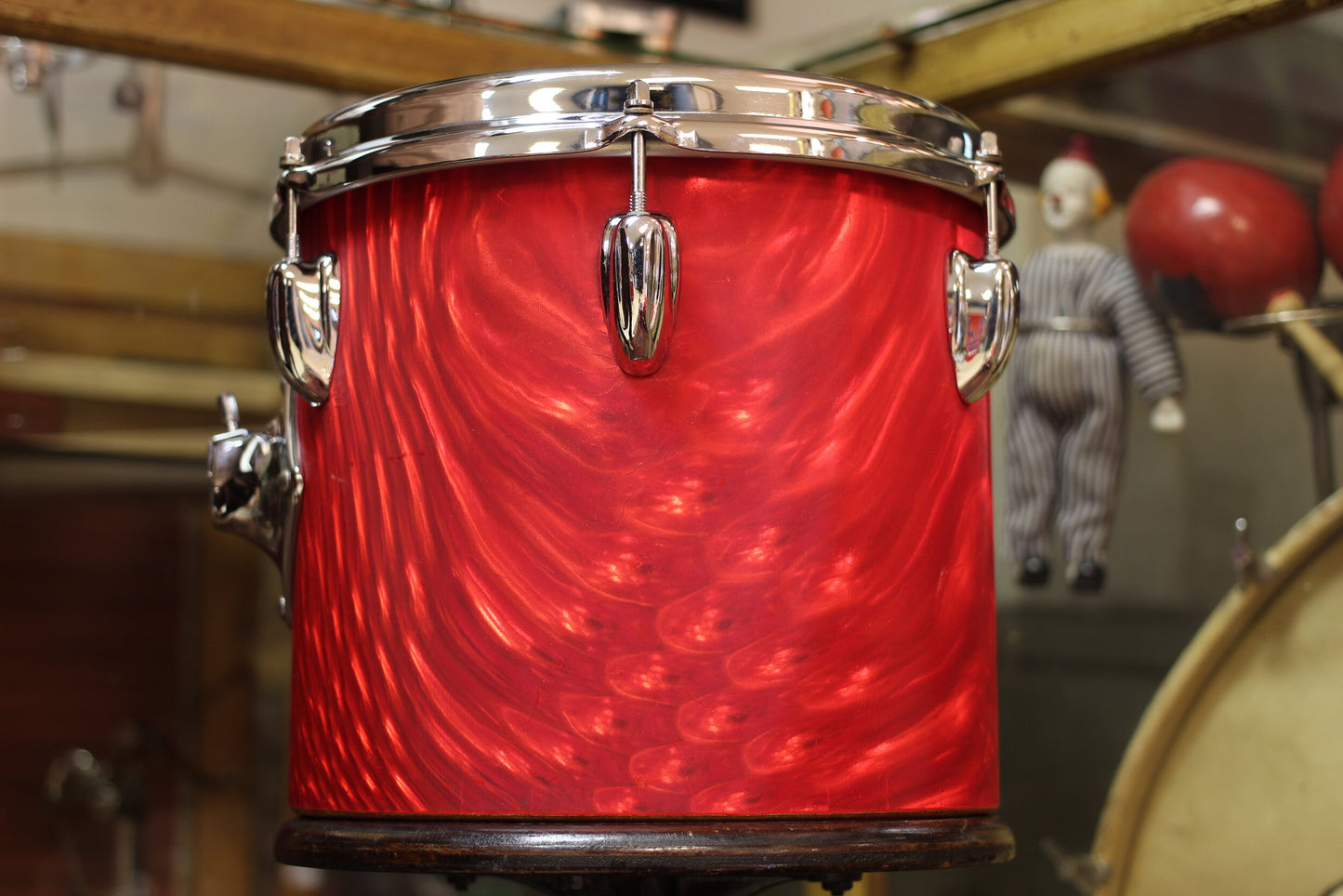 1966 Slingerland 'Modern Combo' in Red Satin Flame 14x18 14x16 9x13 9x10