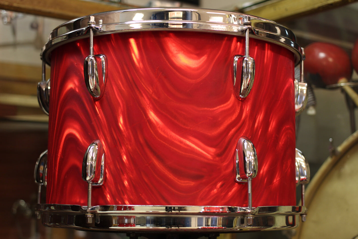 1966 Slingerland 'Modern Combo' in Red Satin Flame 14x18 14x16 9x13 9x10