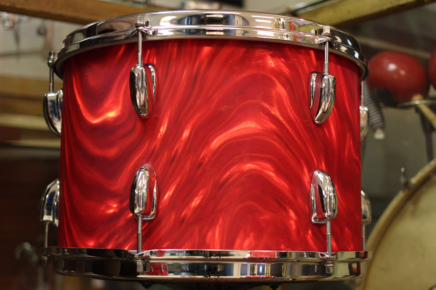 1966 Slingerland 'Modern Combo' in Red Satin Flame 14x18 14x16 9x13 9x10