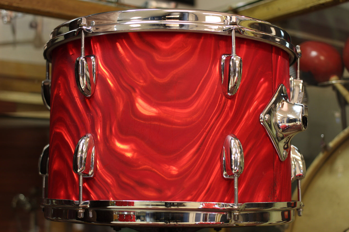 1966 Slingerland 'Modern Combo' in Red Satin Flame 14x18 14x16 9x13 9x10