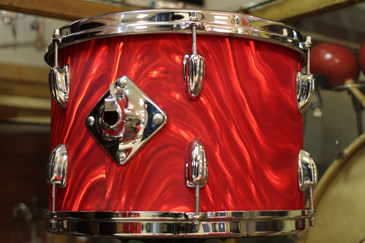 1966 Slingerland 'Modern Combo' in Red Satin Flame 14x18 14x16 9x13 9x10