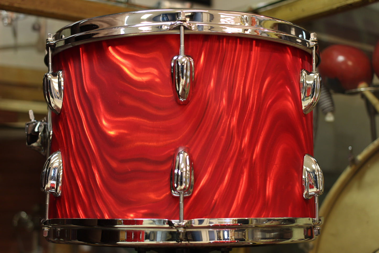 1966 Slingerland 'Modern Combo' in Red Satin Flame 14x18 14x16 9x13 9x10