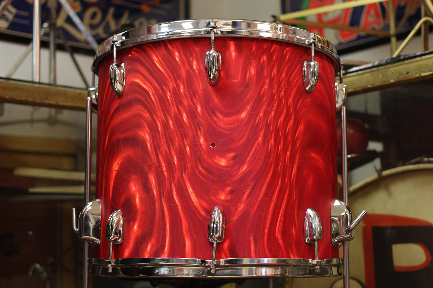 1966 Slingerland 'Modern Combo' in Red Satin Flame 14x18 14x16 9x13 9x10