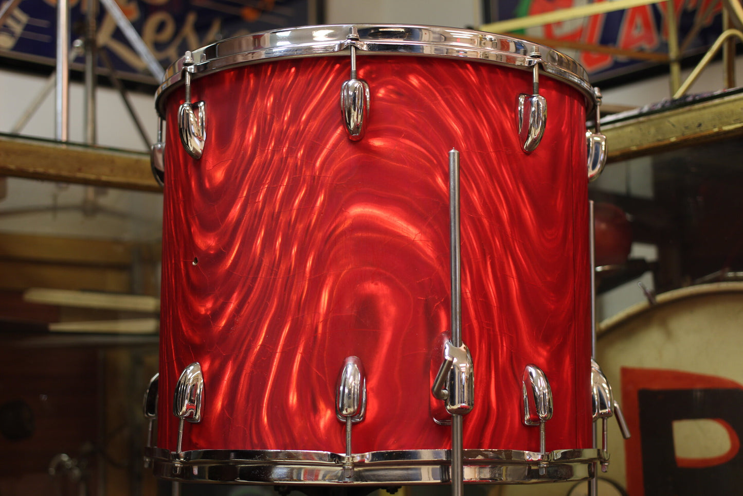 1966 Slingerland 'Modern Combo' in Red Satin Flame 14x18 14x16 9x13 9x10