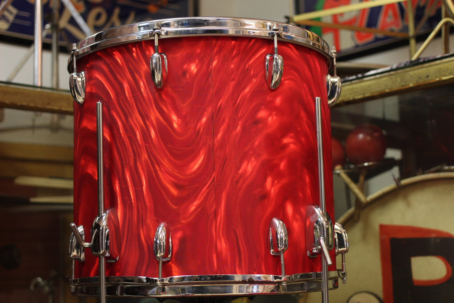 1966 Slingerland 'Modern Combo' in Red Satin Flame 14x18 14x16 9x13 9x10