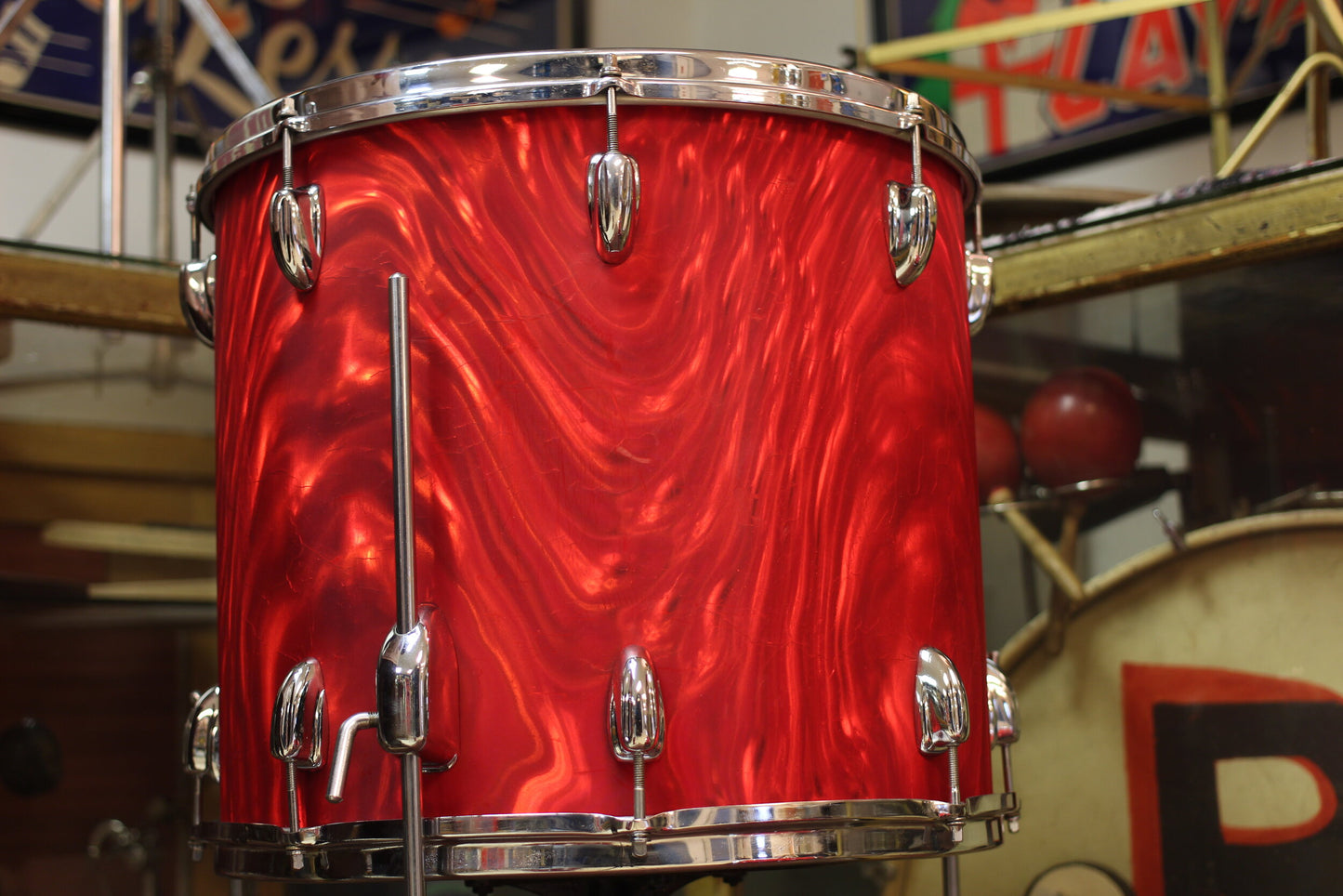 1966 Slingerland 'Modern Combo' in Red Satin Flame 14x18 14x16 9x13 9x10